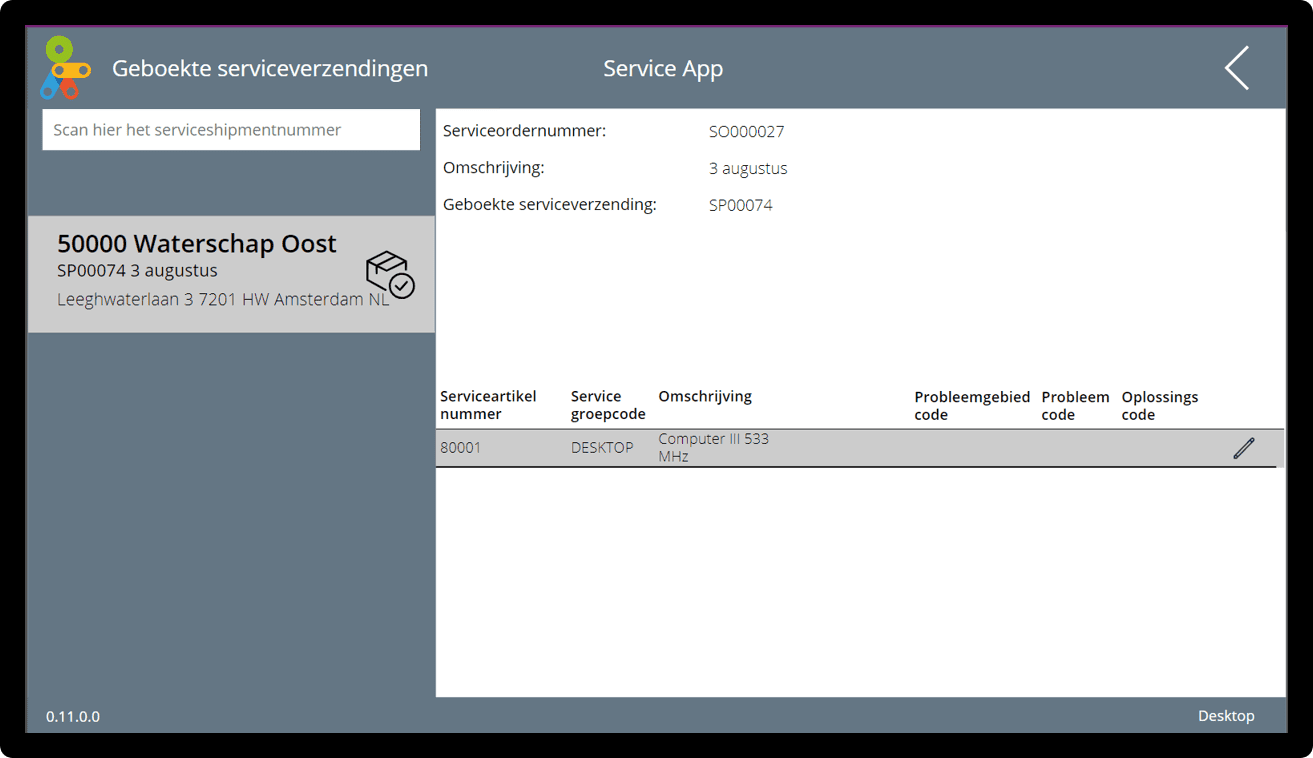 Geboekte service orders