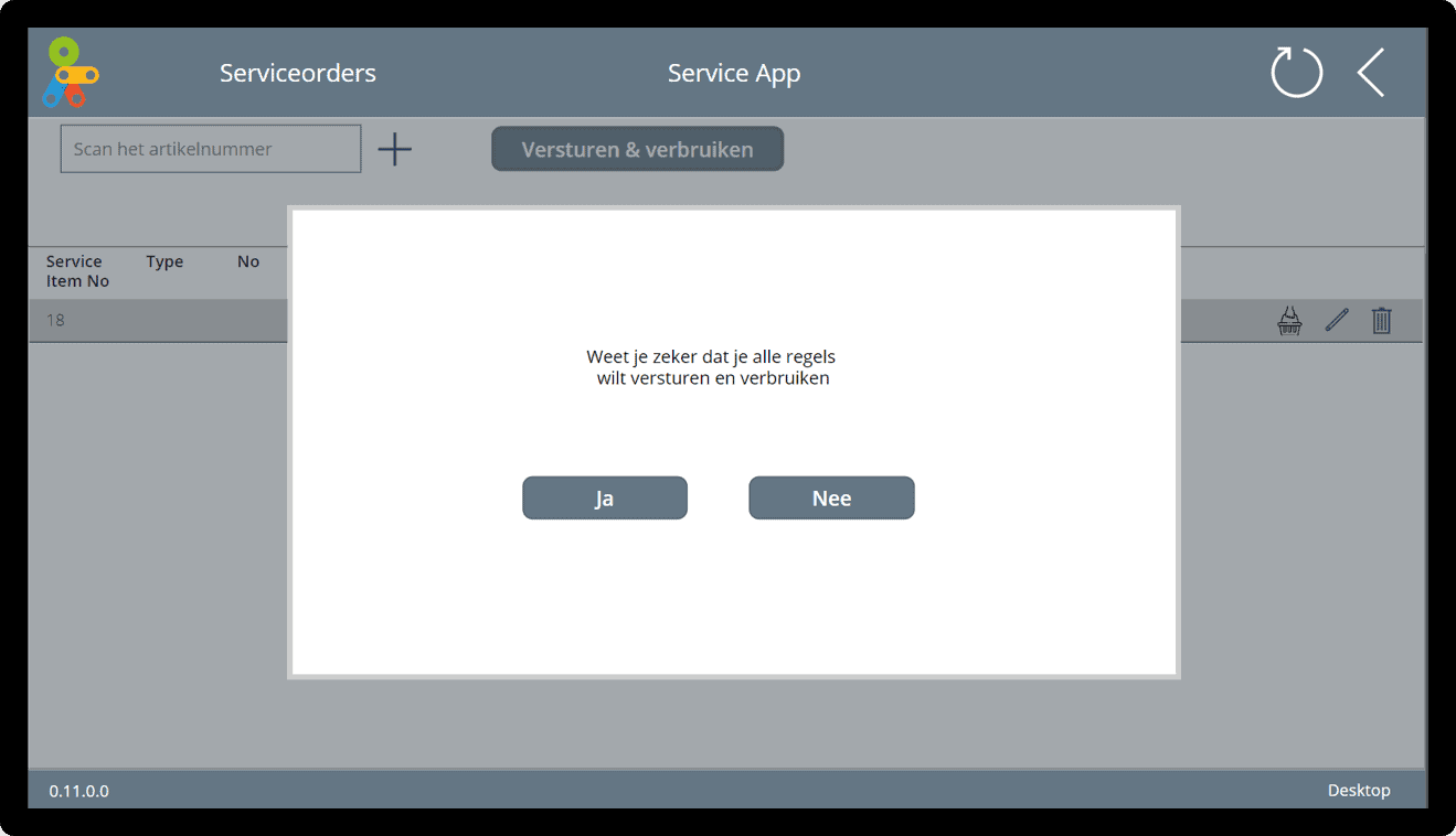 Service order versturen
